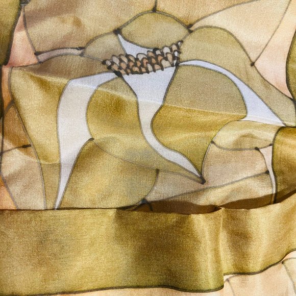 💛 Vintage Art Deco Silk Scarf by Louise Lincourt - Picture 6 of 6